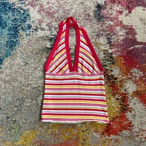 zara striped halter top
